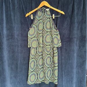 O’Neill halter neck ruffle midi dress in paisley print, women size medium